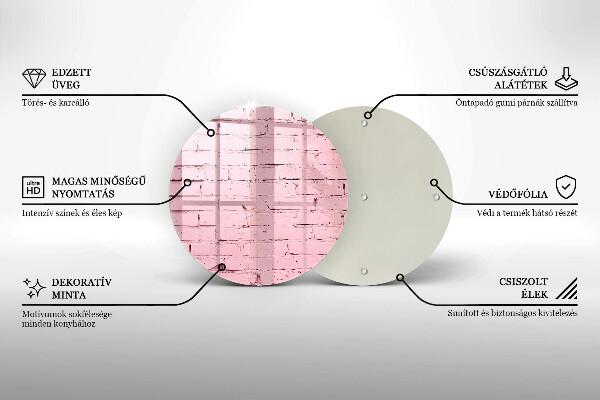 Deska kuchenna szklana Mur pastelowe cegły