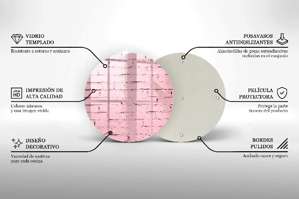 Deska kuchenna szklana Mur pastelowe cegły