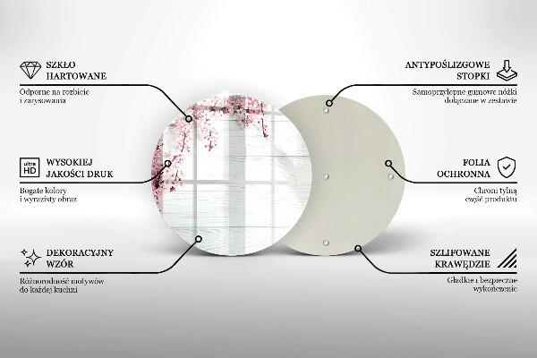 Deska kuchenna szklana Kwiaty na deskach