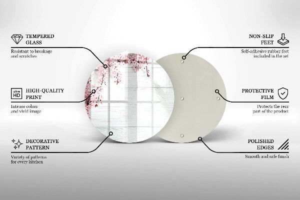 Deska kuchenna szklana Kwiaty na deskach