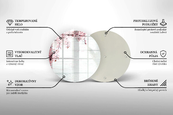 Deska kuchenna szklana Kwiaty na deskach