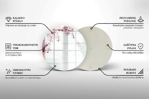 Deska kuchenna szklana Kwiaty na deskach
