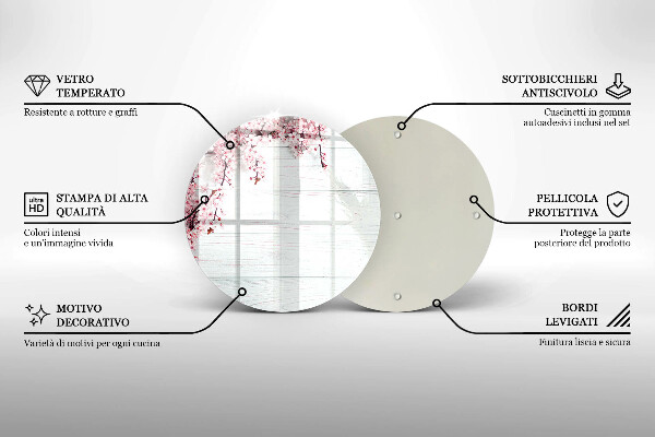 Deska kuchenna szklana Kwiaty na deskach