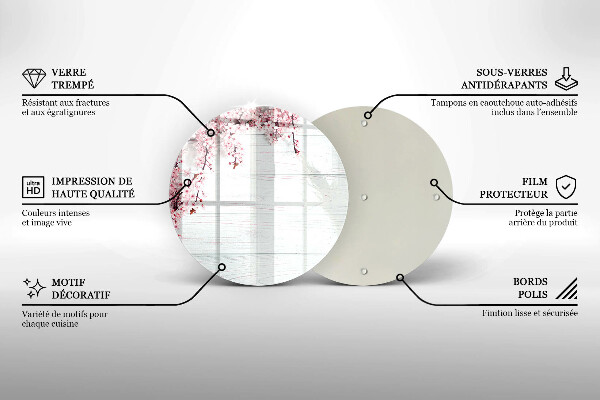 Deska kuchenna szklana Kwiaty na deskach