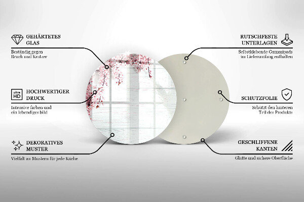 Deska kuchenna szklana Kwiaty na deskach