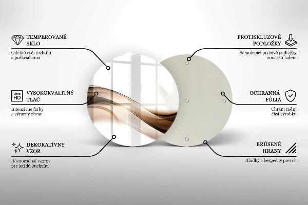 Deska kuchenna szklana Abstrakcja brązowe linie
