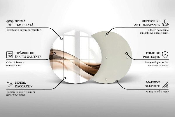 Deska kuchenna szklana Abstrakcja brązowe linie
