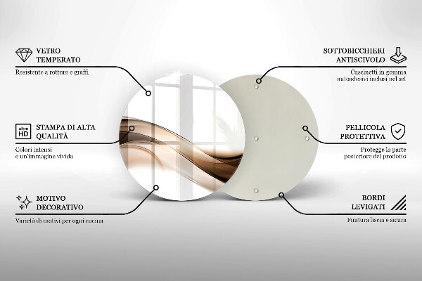 Deska kuchenna szklana Abstrakcja brązowe linie