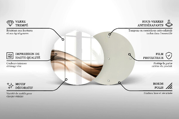 Deska kuchenna szklana Abstrakcja brązowe linie