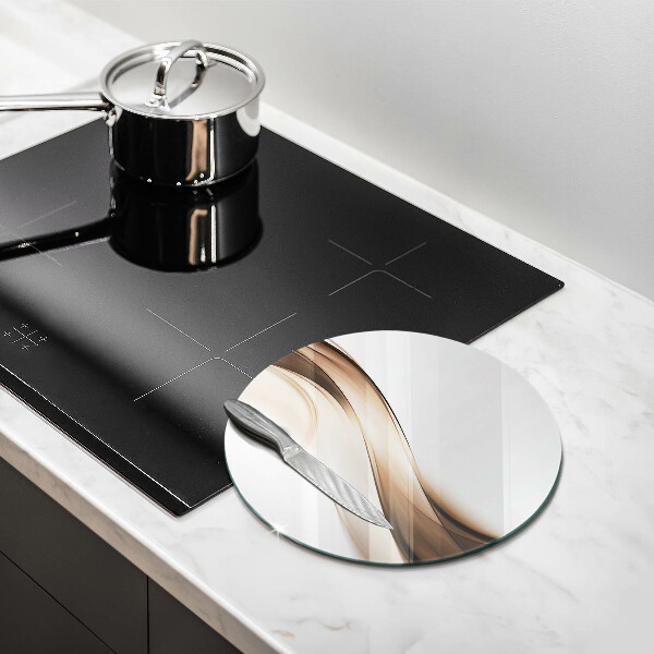 Deska kuchenna szklana Abstrakcja brązowe linie