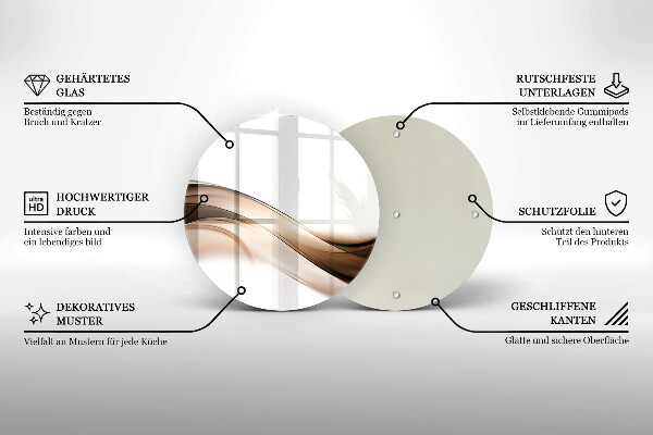 Deska kuchenna szklana Abstrakcja brązowe linie
