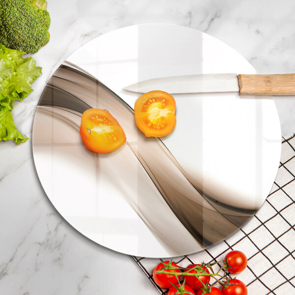 Deska kuchenna szklana Abstrakcja brązowe linie