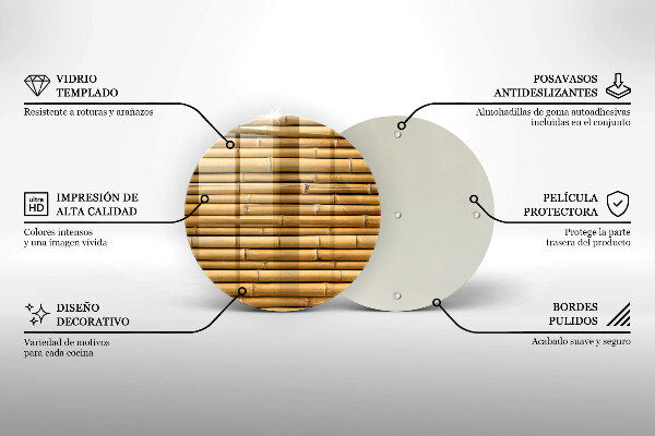 Deska kuchenna szklana Natura boho bambus