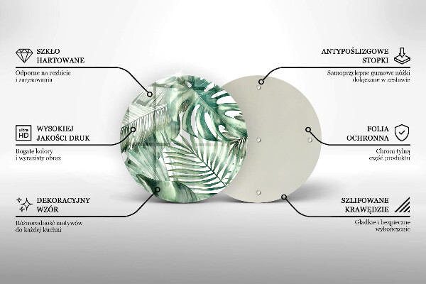 Deska kuchenna szklana Malowane liście