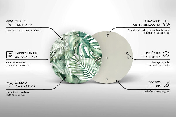 Deska kuchenna szklana Malowane liście