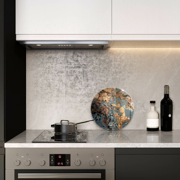 Deska kuchenna szklana Ozdobna skała ze złotem