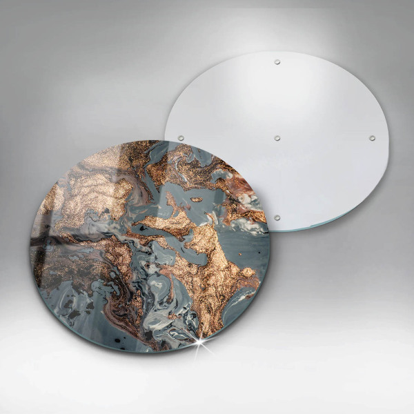 Deska kuchenna szklana Ozdobna skała ze złotem