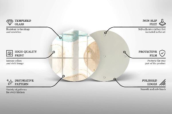 Deska kuchenna szklana Boho plamy i złoto