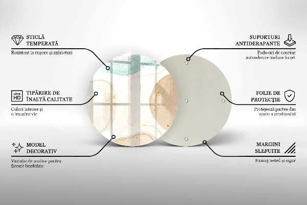 Deska kuchenna szklana Boho plamy i złoto