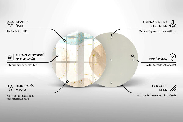 Deska kuchenna szklana Boho plamy i złoto
