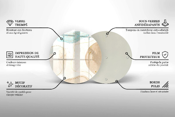 Deska kuchenna szklana Boho plamy i złoto