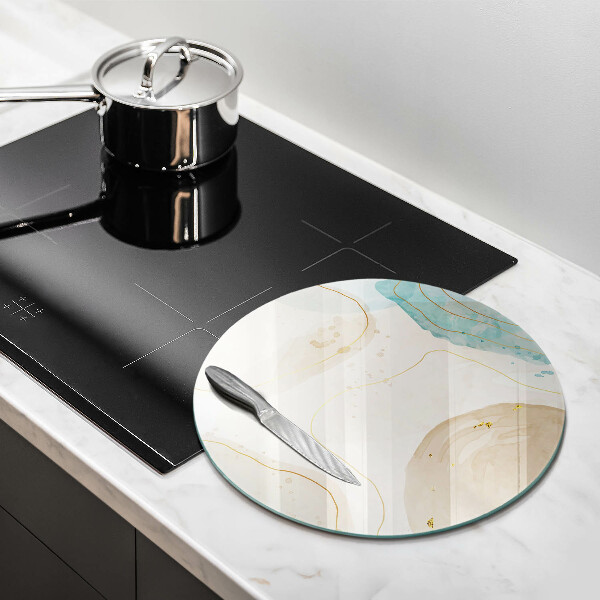 Deska kuchenna szklana Boho plamy i złoto