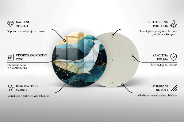 Deska kuchenna szklana Abstrakcja wieloryb