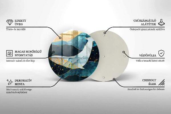 Deska kuchenna szklana Abstrakcja wieloryb