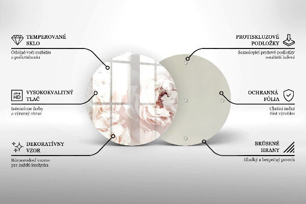 Deska kuchenna szklana Pastelowe piwonie