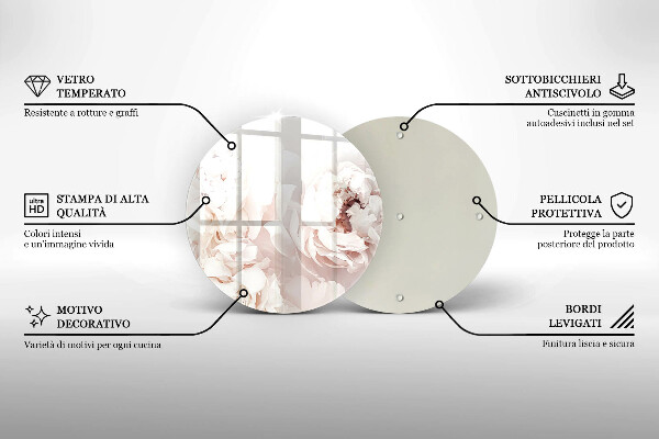 Deska kuchenna szklana Pastelowe piwonie