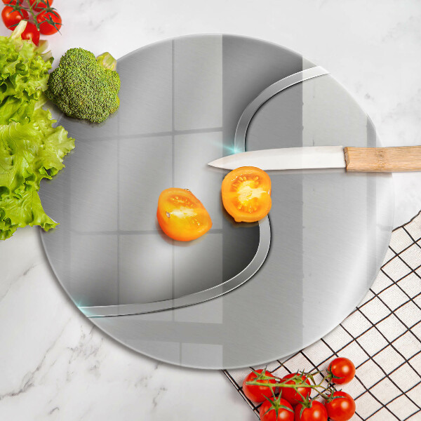 Deska kuchenna szklana Abstrakcja srebrny metal