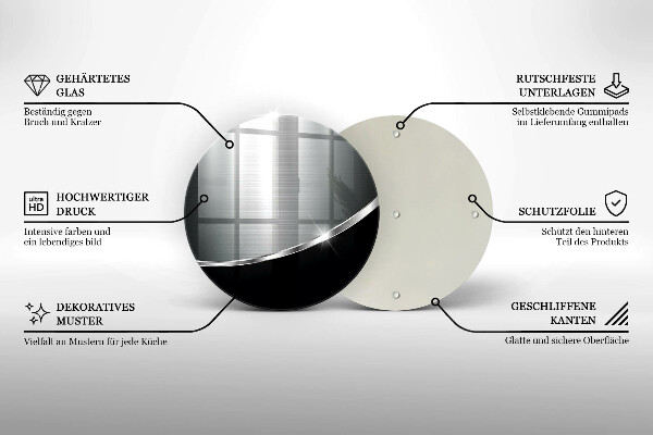 Deska kuchenna szklana Abstrakcja z metalem