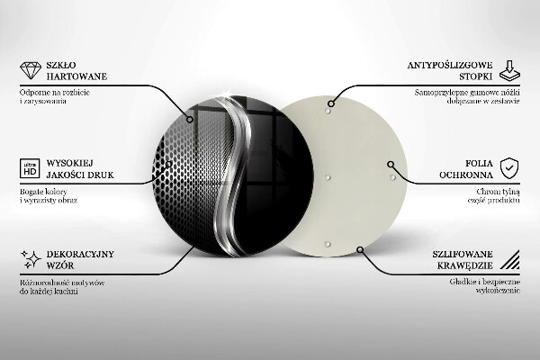 Deska kuchenna szklana Metalowa struktura