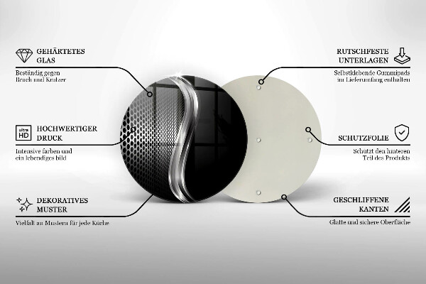 Deska kuchenna szklana Metalowa struktura