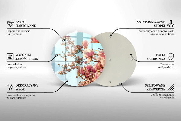 Deska kuchenna szklana Drzewo różowe kwiaty