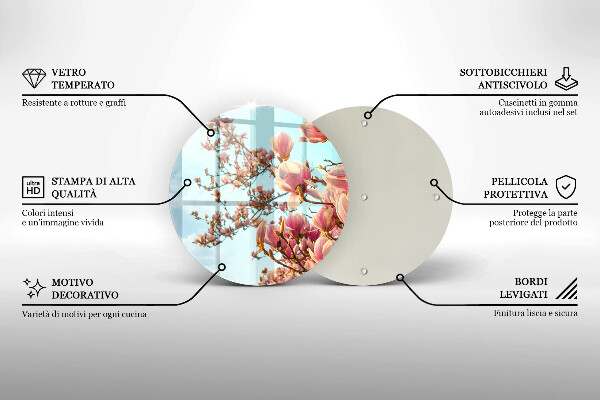 Deska kuchenna szklana Drzewo różowe kwiaty