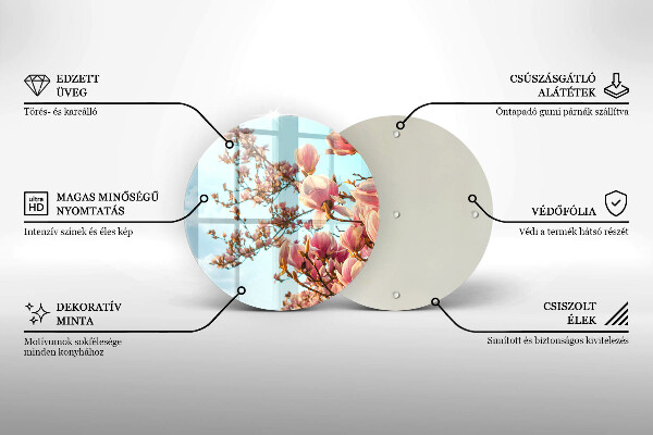 Deska kuchenna szklana Drzewo różowe kwiaty