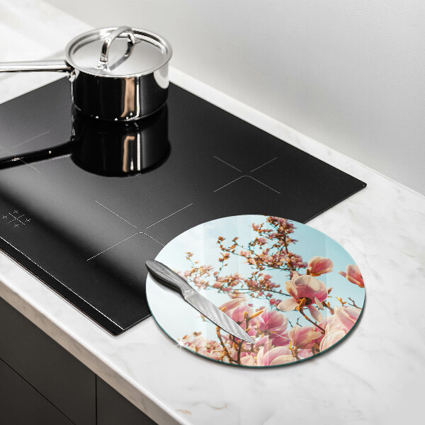 Deska kuchenna szklana Drzewo różowe kwiaty