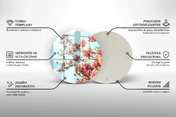 Deska kuchenna szklana Drzewo różowe kwiaty