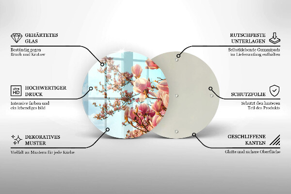 Deska kuchenna szklana Drzewo różowe kwiaty