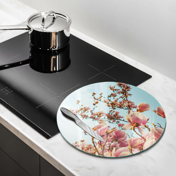 Deska kuchenna szklana Drzewo różowe kwiaty