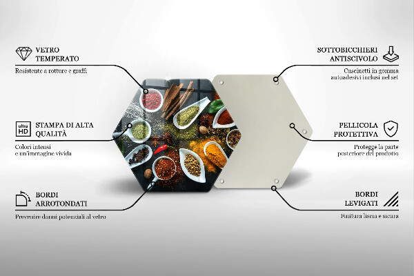 Deska szklana do kuchni Kuchenne przyprawy