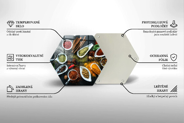 Deska szklana do kuchni Kuchenne przyprawy