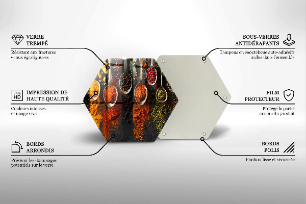 Deska szklana do kuchni Łyżki z przyprawami