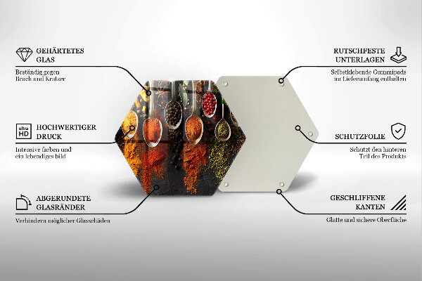 Deska szklana do kuchni Łyżki z przyprawami