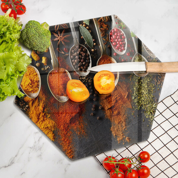 Deska szklana do kuchni Łyżki z przyprawami