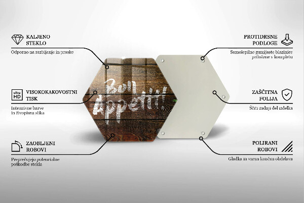 Deska szklana do kuchni Deski napis Bon Appetit