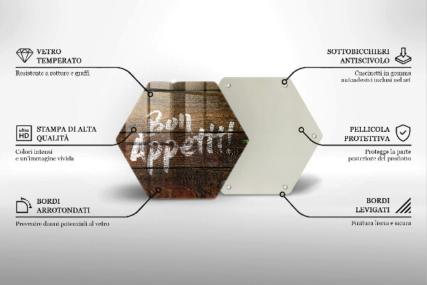 Deska szklana do kuchni Deski napis Bon Appetit