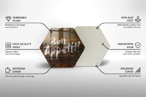 Deska szklana do kuchni Deski napis Bon Appetit