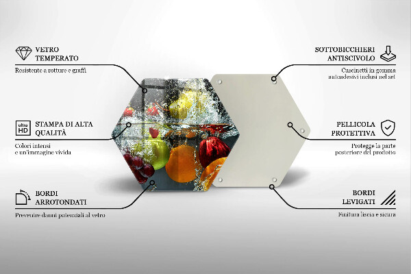 Deska szklana do kuchni Soczyste owoce w wodzie